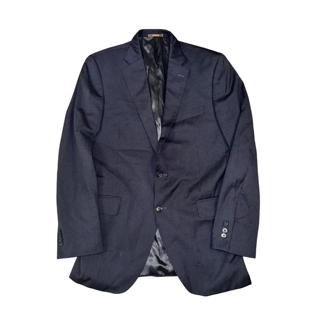 Peter Millar Blazer Men's Size 40T Blue Pinstripe 2 Button 100% Wool Pockets